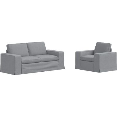 vidaXL Sofa 2-Tlg Hellgrau 182 x 80 x 82 cm Stoff 3407544 vidaXL Sofa 2-Tlg Hellgrau 182 x 80 x 82 cm Stoff 3407544