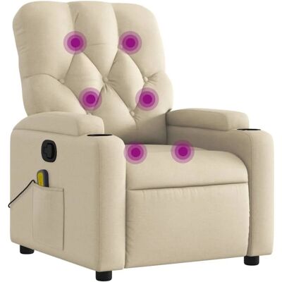 MAISONCHIC Poltrona Massaggiante Reclinabile - Crema MAISONCHIC Poltrona Massaggiante Reclinabile - Crema