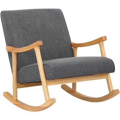 DELUKE Schaukelstuhl JONAS Indoor 67x92x82cm Stoff Hellgrau Hellbraun Liegestuhl Relaxstuhl Sofastuhl DELUKE Schaukelstuhl JONAS Indoor 67x92x82cm Stoff Hellgrau Hellbraun Liegestuhl Relaxstuhl Sofastuhl