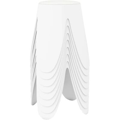 Costway 8er-Set Stapelbare Hocker Sitzhocker Rund mit Sitzkissen Weiß Costway 8er-Set Stapelbare Hocker Sitzhocker Rund mit Sitzkissen Weiß