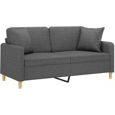 vidaXL 2-Sitzer Dunkelgraues Stoffsofa mit Kissen - Sofa vidaXL 2-Sitzer Dunkelgraues Stoffsofa mit Kissen - Sofa