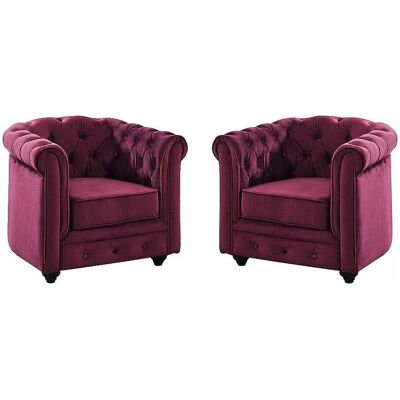 Vente-unique Sessel Mit Gerader Rückenlehne Chesterfield Bordeaux 82 cm Vente-unique Sessel Mit Gerader Rückenlehne Chesterfield Bordeaux 82 cm