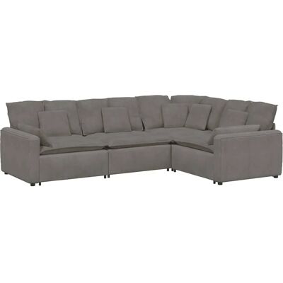 vidaXL Modulares Sofa mit Kissen Cordstoff Hellgrau - Sitzmöbel vidaXL Modulares Sofa mit Kissen Cordstoff Hellgrau - Sitzmöbel