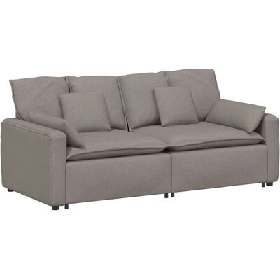 vidaXL Modulares Sofa mit Kissen Taupe - Couch vidaXL Modulares Sofa mit Kissen Taupe - Couch