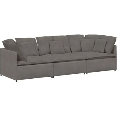 vidaXL Modulares Sofa mit Kissen Hellgrau - Sofa vidaXL Modulares Sofa mit Kissen Hellgrau - Sofa