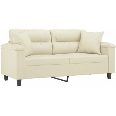 VIDAXL 2-Sitzer Creme Kunstleder Couch - Sofa VIDAXL 2-Sitzer Creme Kunstleder Couch - Sofa