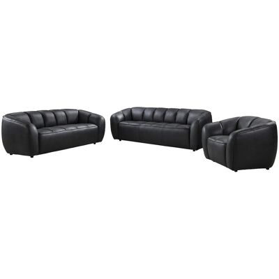 Vente-unique Couchgarnitur Mit Sessel Pradoni Schwarz 111.5 cm 202.5 cm 234 cm Vente-unique Couchgarnitur Mit Sessel Pradoni Schwarz 111.5 cm 202.5 cm 234 cm