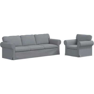 vidaXL Sofa 2-Tlg Hellgrau 245 x 82 x 80 cm Stoff 3407618 vidaXL Sofa 2-Tlg Hellgrau 245 x 82 x 80 cm Stoff 3407618