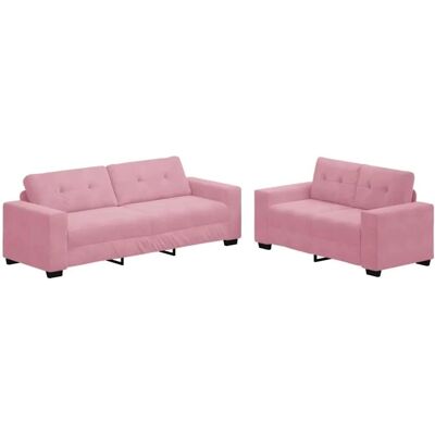 vidaXL Sofa Set 2-Tlg Rosa 221 x 78 x 80 cm Samt 3324724 vidaXL Sofa Set 2-Tlg Rosa 221 x 78 x 80 cm Samt 3324724