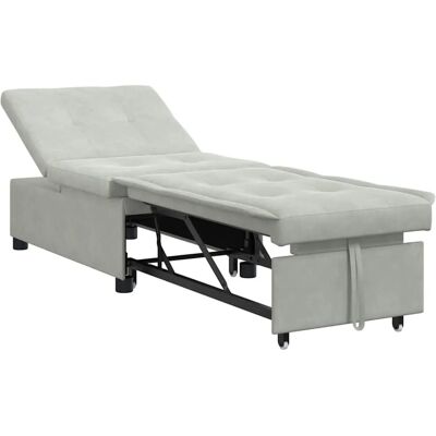 vidaXL Schlafsofa Hellgrau 194 x 67 x 82 cm Samt 42008594 vidaXL Schlafsofa Hellgrau 194 x 67 x 82 cm Samt 42008594