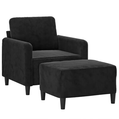 vidaXL Sessel mit Fußhocker - Schwarz - Moderner Komfort vidaXL Sessel mit Fußhocker - Schwarz - Moderner Komfort