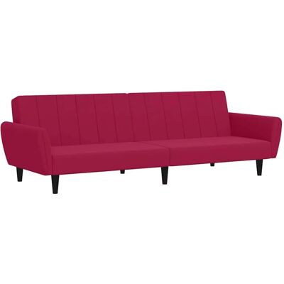 vidaXL Vino Roter Samtsofa-Bett - 2-Sitzer vidaXL Vino Roter Samtsofa-Bett - 2-Sitzer