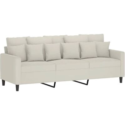 vidaXL Samt 3-Sitzer Sofa - Modern Creme 180cm vidaXL Samt 3-Sitzer Sofa - Modern Creme 180cm