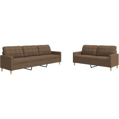 vidaXL 2-Tlg Sofagarnitur Braun Stoff 3278322 vidaXL 2-Tlg Sofagarnitur Braun Stoff 3278322