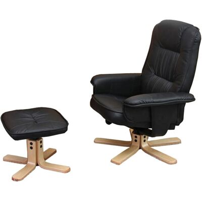 MCW Relaxsessel H56 mit Hocker Schwarz MCW Relaxsessel H56 mit Hocker Schwarz