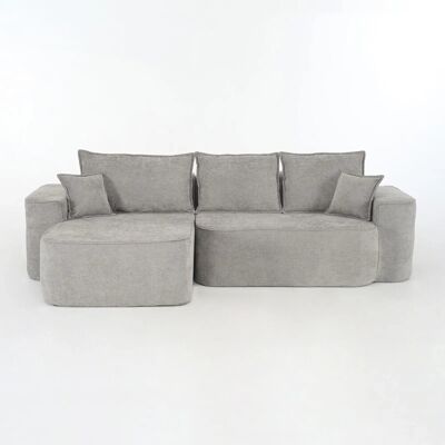 PXloue 4-Sitzer-Sofa Stoffsofa Chaiselongue Sofa Chenille mit Kissen Seitentaschen Grau ohne Montage PXloue 4-Sitzer-Sofa Stoffsofa Chaiselongue Sofa Chenille mit Kissen Seitentaschen Grau ohne Montage