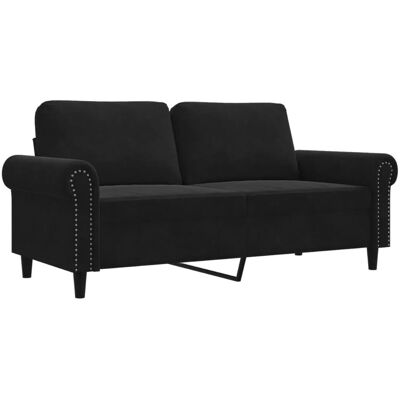 vidaXL 2-Sitzer Sofa Samt Schwarz - Sofa vidaXL 2-Sitzer Sofa Samt Schwarz - Sofa