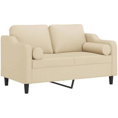 vidaXL 2-Sitzer Creme Stoffsofa mit Kissen - Sofa vidaXL 2-Sitzer Creme Stoffsofa mit Kissen - Sofa
