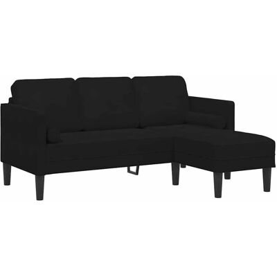 VidaXL Schwarzes Polyester-Schaum Holz Minimalistisches Sofa VidaXL Schwarzes Polyester-Schaum Holz Minimalistisches Sofa
