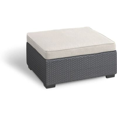 Allibert Salta Hocker Anthrazit mit Sand Kissen - Stilvoller Gartenhocker in Rattanoptik Allibert Salta Hocker Anthrazit mit Sand Kissen - Stilvoller Gartenhocker in Rattanoptik