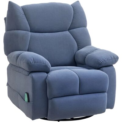 HOMCOM Relaxsessel mit Massagefunktion Elektrisch Drehbar mit Federsystem Blau HOMCOM Relaxsessel mit Massagefunktion Elektrisch Drehbar mit Federsystem Blau