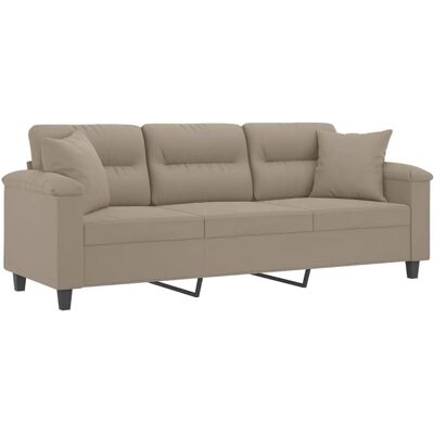 vidaXL 3-Sitzer Taupe Mikrofaser Sofa - Sofa vidaXL 3-Sitzer Taupe Mikrofaser Sofa - Sofa
