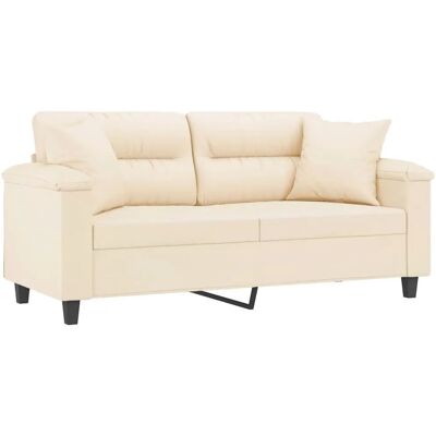 vidaXL Beigefarbener 2-Sitzer Mikrofaser Sofa vidaXL Beigefarbener 2-Sitzer Mikrofaser Sofa