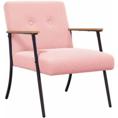 vidaXL Sessel Rosa 59 x 75 x 78 cm Lockiger Wollähnlicher Stoff 42017700 vidaXL Sessel Rosa 59 x 75 x 78 cm Lockiger Wollähnlicher Stoff 42017700