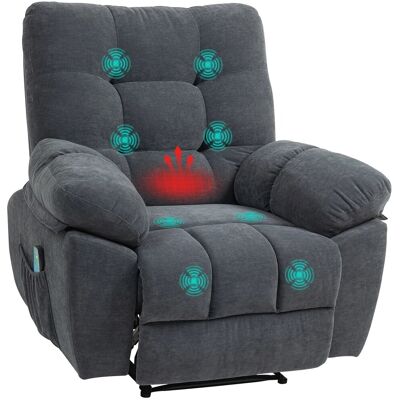 HOMCOM Massagesessel Polyester Stahl 102L x 100B x 107H cm Dunkelgrau HOMCOM Massagesessel Polyester Stahl 102L x 100B x 107H cm Dunkelgrau