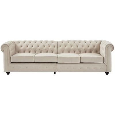 Vente-unique Sofa Ohne Schlafmöglichkeit Chesterfield Beige 256 cm Vente-unique Sofa Ohne Schlafmöglichkeit Chesterfield Beige 256 cm