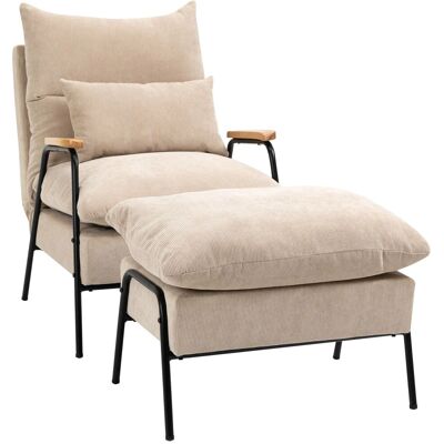 HOMCOM Relaxsessel Sessel mit Verstellbar Rückenlehne für Wohnzimmer bis 180 kg Beige HOMCOM Relaxsessel Sessel mit Verstellbar Rückenlehne für Wohnzimmer bis 180 kg Beige