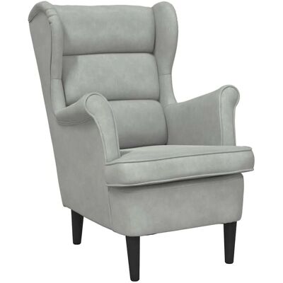 vidaXL Sessel Hellgrau 71 x 92 x 91 cm Samt 42012824 vidaXL Sessel Hellgrau 71 x 92 x 91 cm Samt 42012824