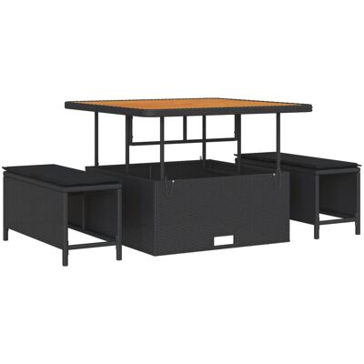 vidaXL Gartensofa-Set mit Kissen 8 Stk Schwarz 3363294 vidaXL Gartensofa-Set mit Kissen 8 Stk Schwarz 3363294