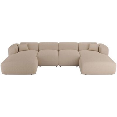 Maison Céphy Große Beig Texturierte Eckcouch - Sofa Maison Céphy Große Beig Texturierte Eckcouch - Sofa