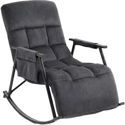 DELUKE Schaukelstuhl MIKA Indoor 61x100x66cm Samt Dunkelgrau Liegestuhl Relaxstuhl Sofastuhl DELUKE Schaukelstuhl MIKA Indoor 61x100x66cm Samt Dunkelgrau Liegestuhl Relaxstuhl Sofastuhl