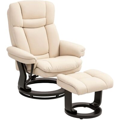 HOMCOM Relaxsessel 360° Drehbarer mit Liegefunktion für Wohnzimmer Cremeweiß HOMCOM Relaxsessel 360° Drehbarer mit Liegefunktion für Wohnzimmer Cremeweiß