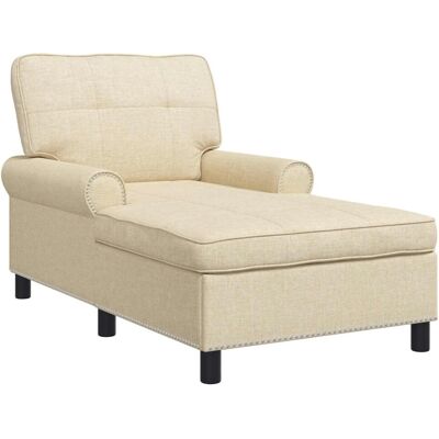 vidaXL Lounge-Liege mit Kissen Creme 91 x 157 x 91 cm Stoff 42022936 vidaXL Lounge-Liege mit Kissen Creme 91 x 157 x 91 cm Stoff 42022936