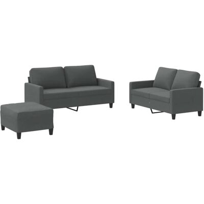 vidaXL 3-teiliges dunkelgraues Stoffsofa-Set vidaXL 3-teiliges dunkelgraues Stoffsofa-Set
