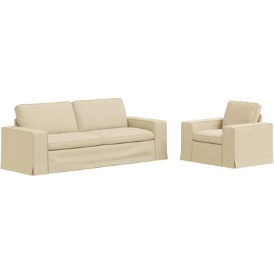 vidaXL Sofa 2-Tlg Creme 182 x 80 x 82 cm Stoff 3407593 vidaXL Sofa 2-Tlg Creme 182 x 80 x 82 cm Stoff 3407593