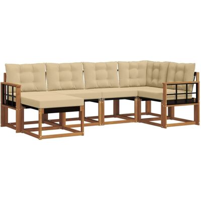 vidaXL Sofa Set mit Kissen 6-Tlg Natur und Beige 3368840 vidaXL Sofa Set mit Kissen 6-Tlg Natur und Beige 3368840