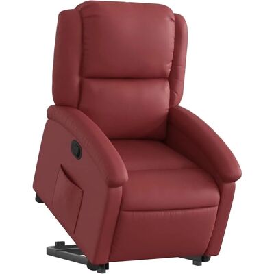 vidaXL Relaxsessel mit Aufstehhilfe Weinrot Kunstleder 3204230 vidaXL Relaxsessel mit Aufstehhilfe Weinrot Kunstleder 3204230