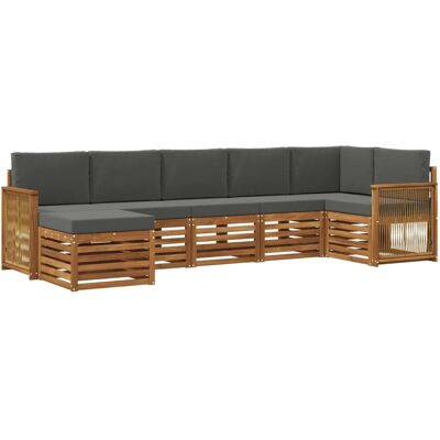 vidaXL Ecksofa Set mit Kissen 6 Stk Natur und Anthrazit 3384628 vidaXL Ecksofa Set mit Kissen 6 Stk Natur und Anthrazit 3384628