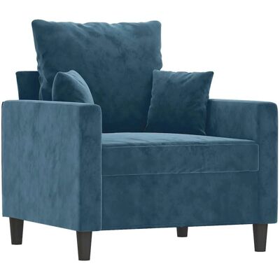 vidaXL Sessel - Blau - Samt vidaXL Sessel - Blau - Samt