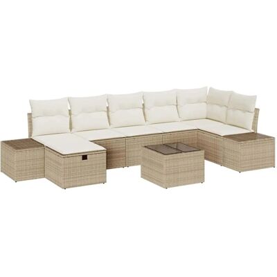vidaXL Sofa Set mit Kissen 8-Tlg Poly-Rattan 3360742 vidaXL Sofa Set mit Kissen 8-Tlg Poly-Rattan 3360742