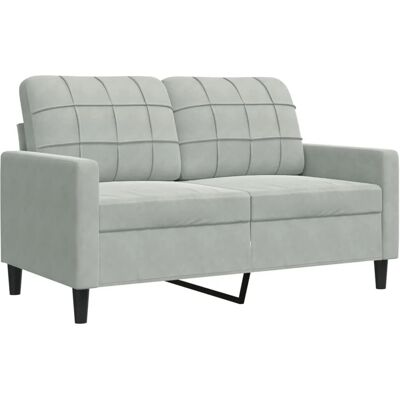 vidaXL Hellgraues Samtsofa für 2 Personen - Möbel vidaXL Hellgraues Samtsofa für 2 Personen - Möbel