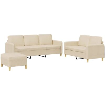 vidaXL 3-Tlg. Sofagarnitur - Creme - Wohnzimmermöbel vidaXL 3-Tlg. Sofagarnitur - Creme - Wohnzimmermöbel