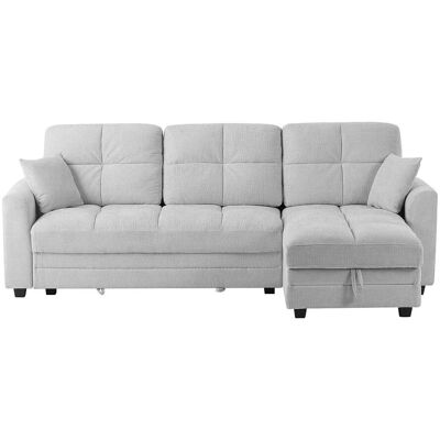 Vente-unique Schlafsofa Lumario Hellgrau 260 cm Vente-unique Schlafsofa Lumario Hellgrau 260 cm