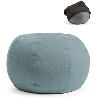 mokebo Outdoor Pouf mit Schutzhülle Der Kugelige 60x45cm für Balkon & Garten Sitzhocker rund oder Bodenkissen in Himmelblau mokebo Outdoor Pouf mit Schutzhülle Der Kugelige 60x45cm für Balkon & Garten Sitzhocker rund oder Bodenkissen in Himmelblau