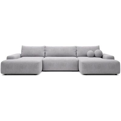 Vente-unique Schlafsofa Daviso Hellgrau 360 cm Vente-unique Schlafsofa Daviso Hellgrau 360 cm