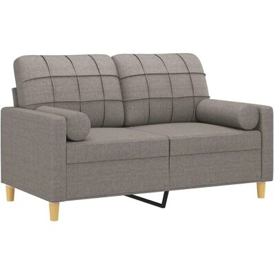 vidaXL 2-Sitzer Taupe Stoffsofa mit Kissen - Sofa vidaXL 2-Sitzer Taupe Stoffsofa mit Kissen - Sofa